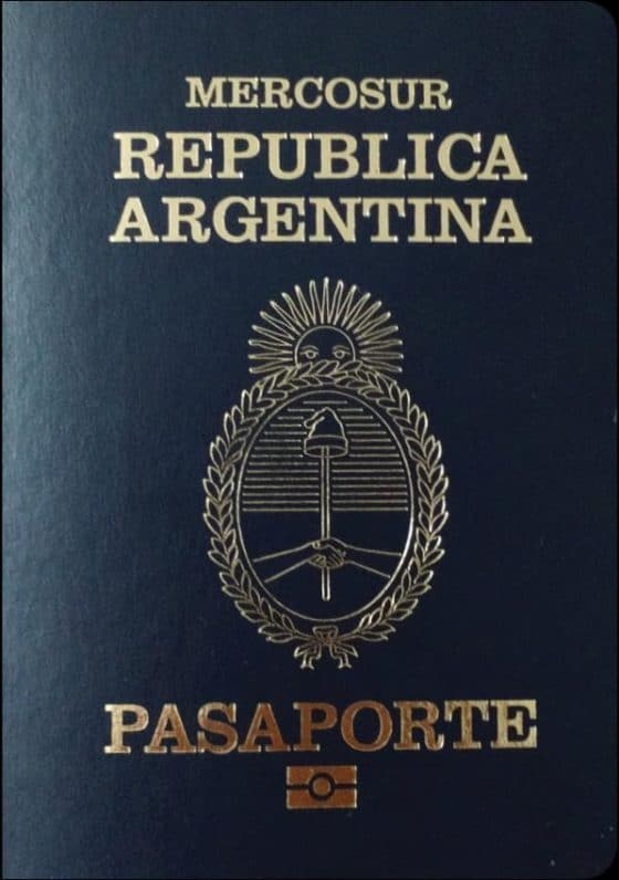 Pasaporte Argentino frente